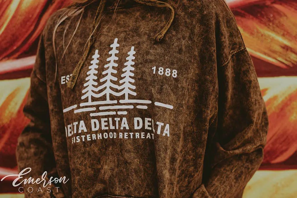 Delta Delta Delta Sisterhood Retreat Mineral Wash Hoodie