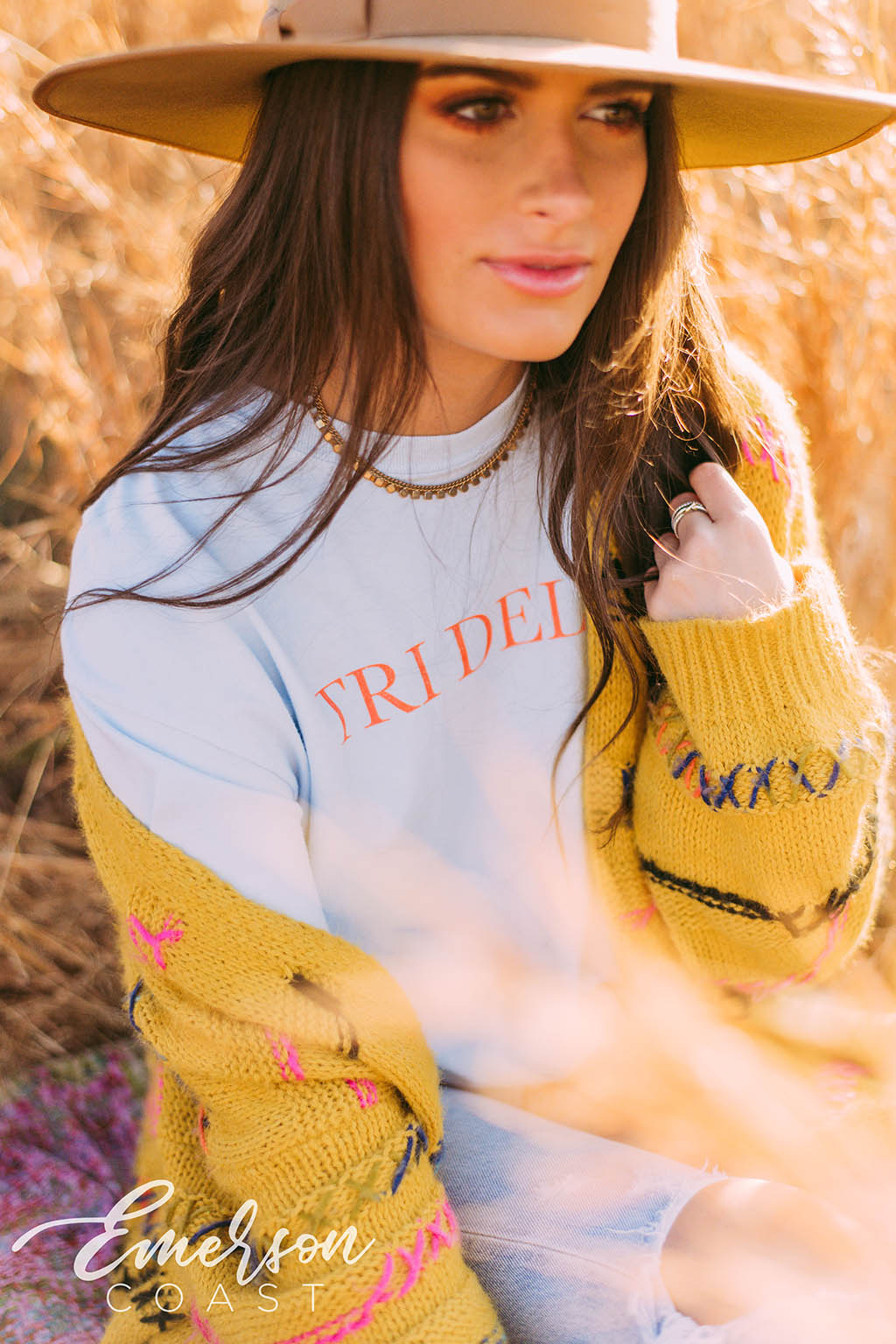 Tri Delta Simple Chambray Long Sleeve Tee