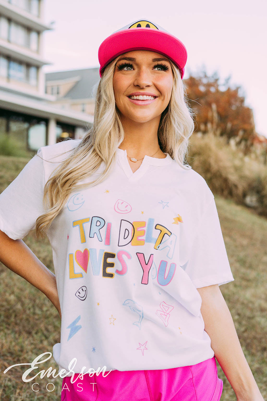 Delta Delta Delta PR Doodle Notch Tee