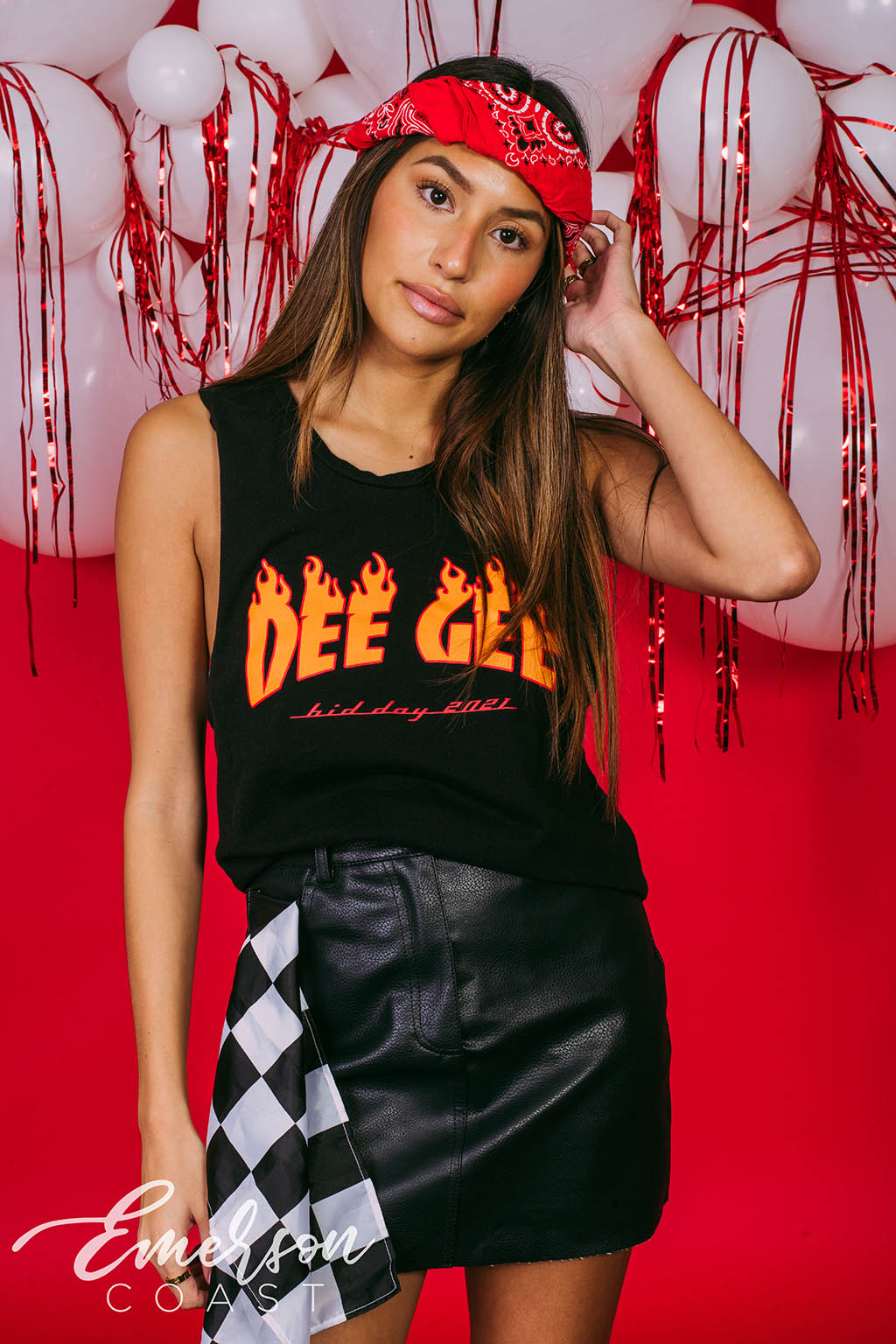 Dee Gee Flames and Fire Bid Day Muscle Tank