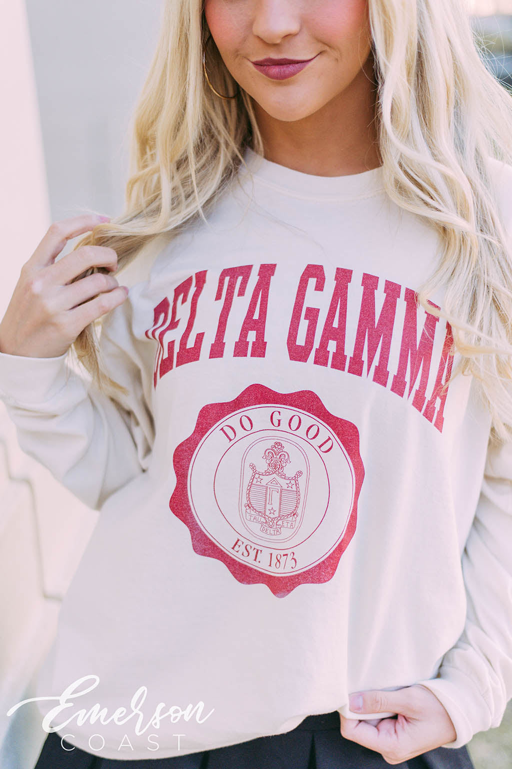 Delta Gamma Badge Long Sleeve Tee