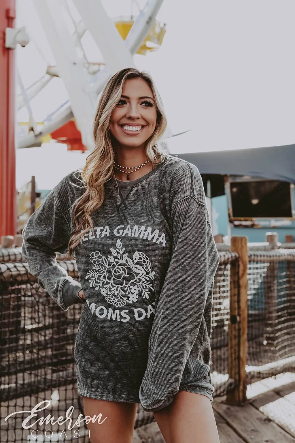 Delta Gamma Moms Day Long Sleeve Thermal Tee