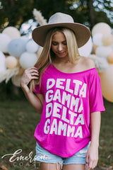 Delta Gamma Pink Slouchy Tee