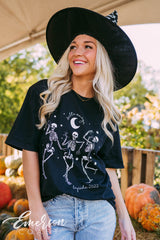 Delta Omega Halloween Hayride Dancing Skeletons Tee
