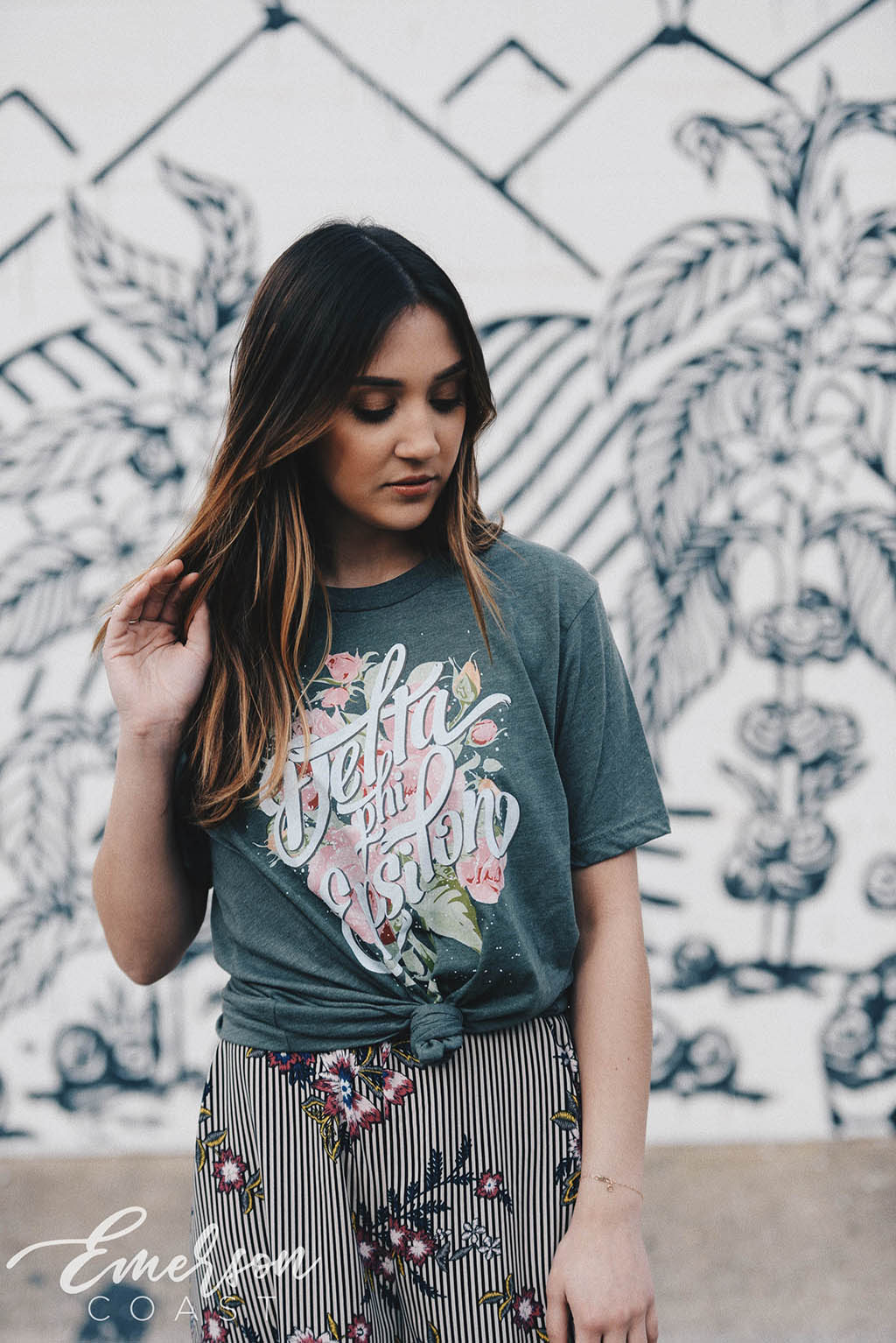 Delta Phi Epsilon Floral PR Tshirt