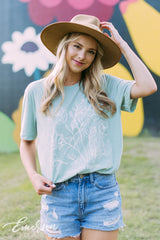 Delta Phi Epsilon Floral Dusty Blue Tee