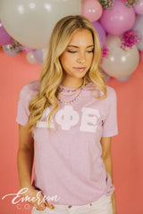 Delta Phi Epsilon Letter Lilac Tee
