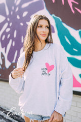 Delta Phi Epsilon PR Heart Ash Crewneck