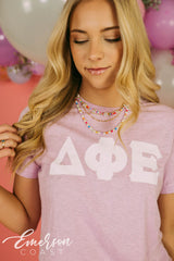 Delta Phi Epsilon Letter Lilac Tee