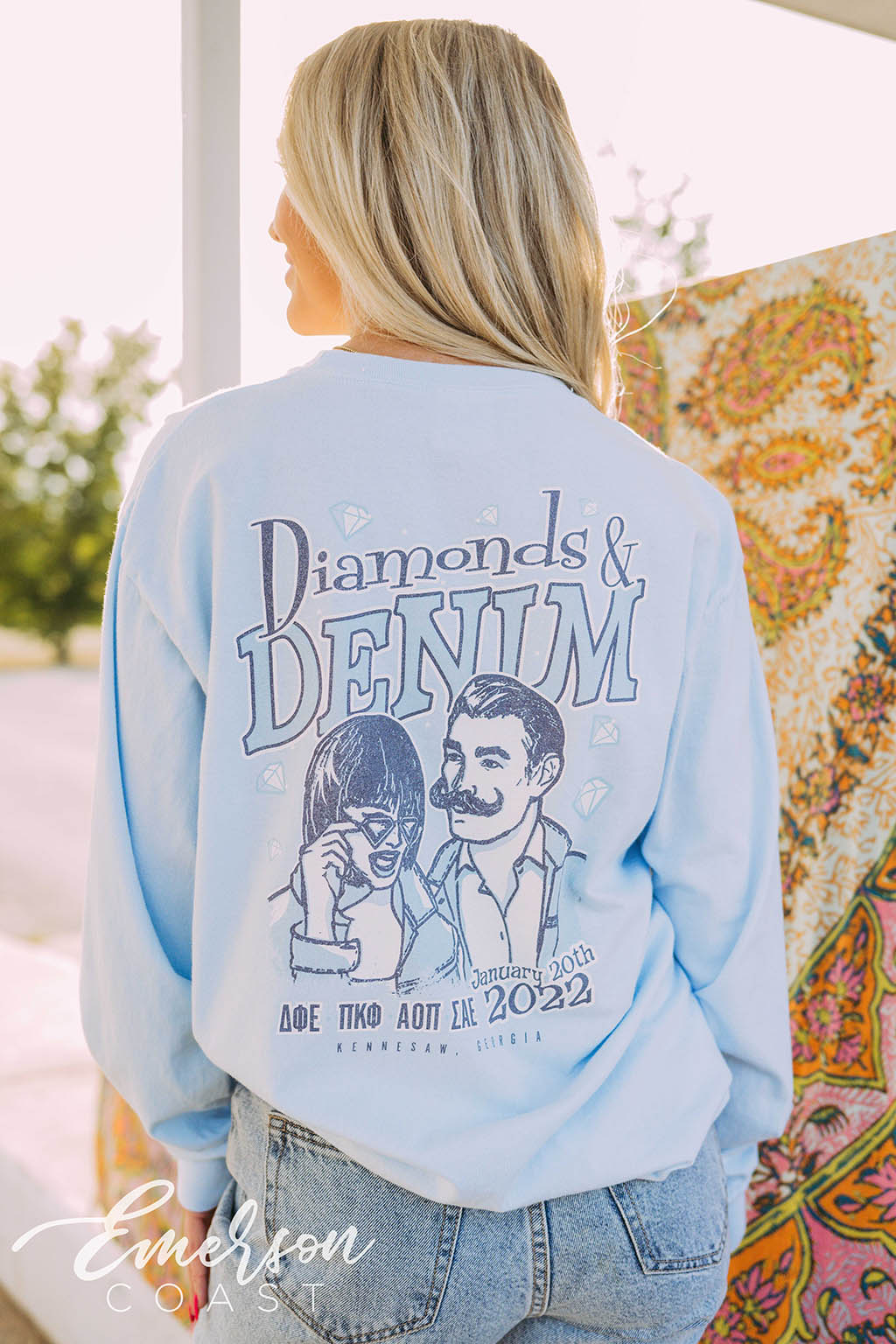 Delta Phi Epsilon Function Diamonds & Denim Tee