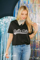 Delta Zeta Athletics Black Henley
