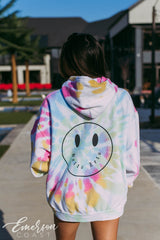 Delta Zeta Beta Xi Tie Dye Smiley Face Hoodie