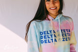 Delta Zeta PR Tie Dye Corduroy Hoodie