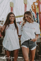 Delta Zeta Watercolor Distressed Tee
