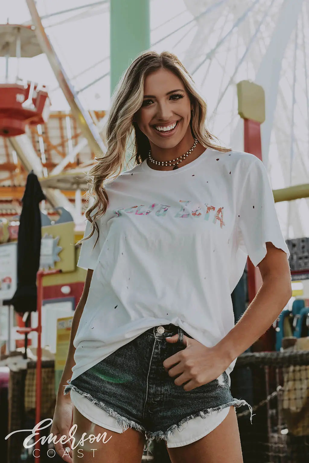 Delta Zeta Watercolor Distressed Tee