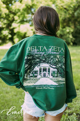 Delta Zeta Spring Formal Green Crewneck