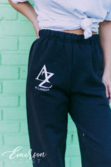 Delta Zeta Simple Black Joggers