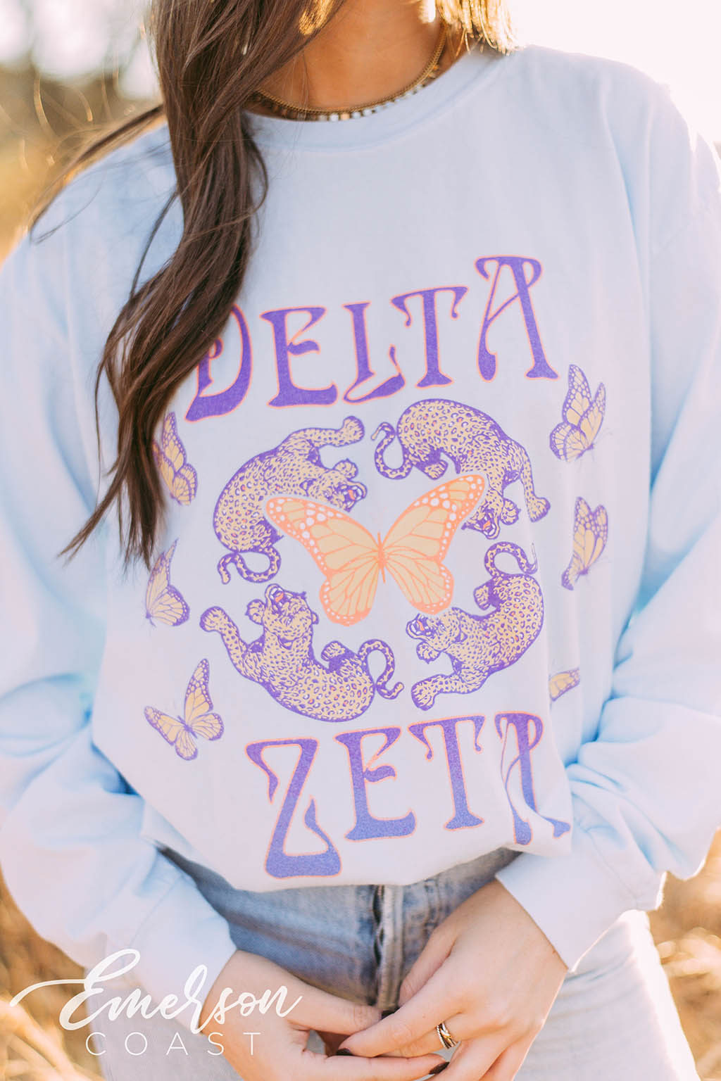 Delta Zeta Cheetah Graphic Long Sleeve