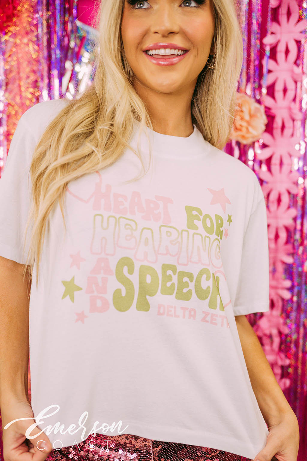 Delta Zeta Philanthropy Heart For Hearing And Speech Tee