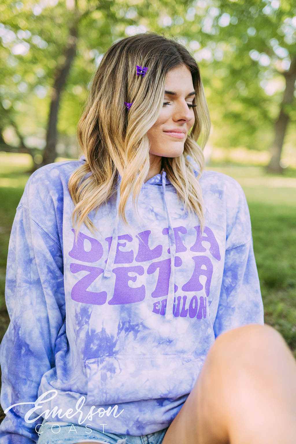 Delta Zeta PR Purple Tie Dye Hoodie