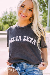 Delta Zeta Simple PR Mineral Wash Tee