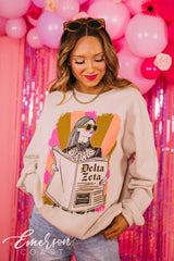 Delta Zeta Funky Newspaper Crewneck