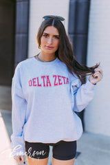 Delta Zeta Simple Varsity Sweatshirt