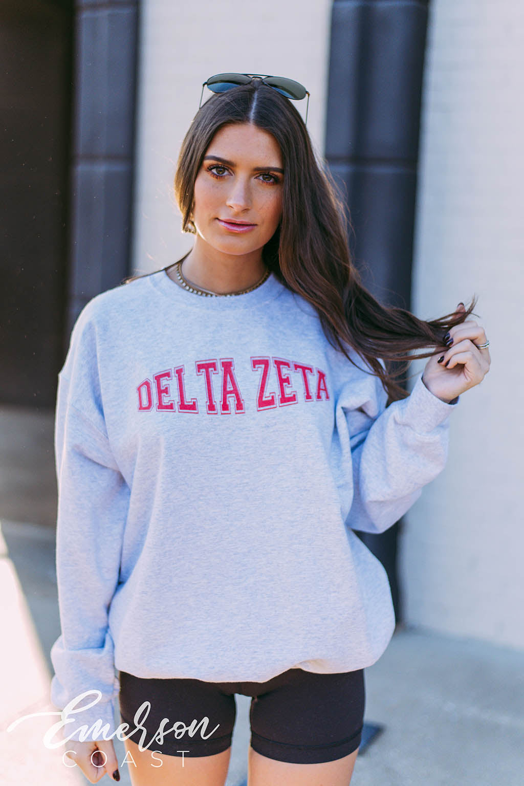 Delta Zeta Simple Varsity Sweatshirt