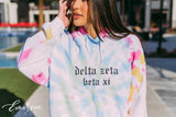 Delta Zeta Beta Xi Tie Dye Smiley Face Hoodie