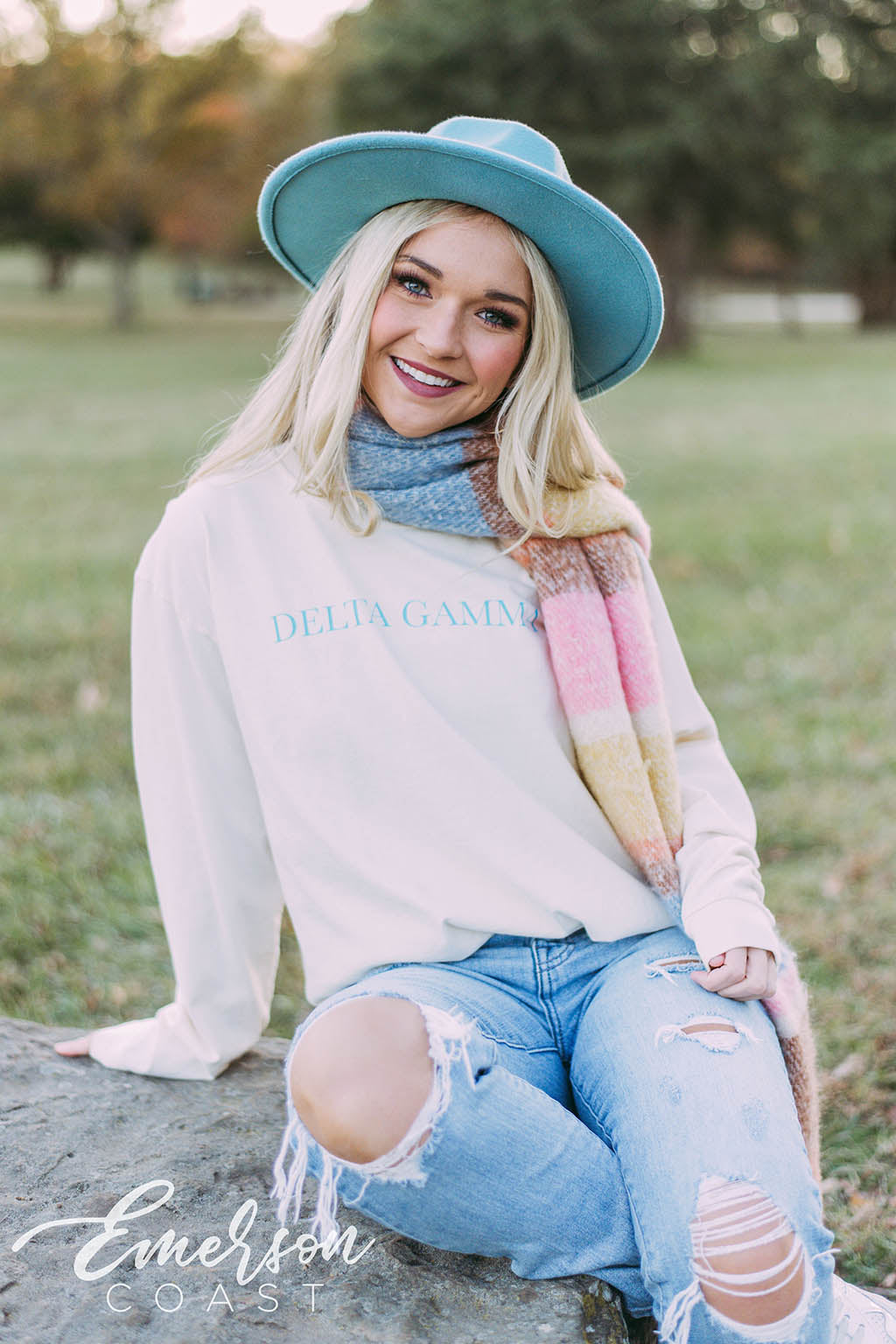 Delta Gamma Simple Ivory Long Sleeve Tshirt