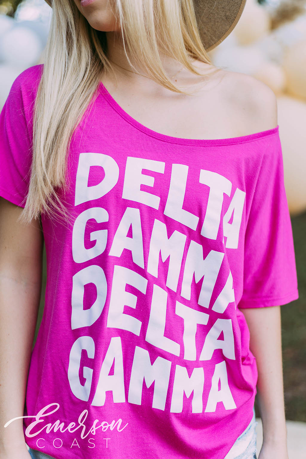 Delta Gamma Pink Slouchy Tee