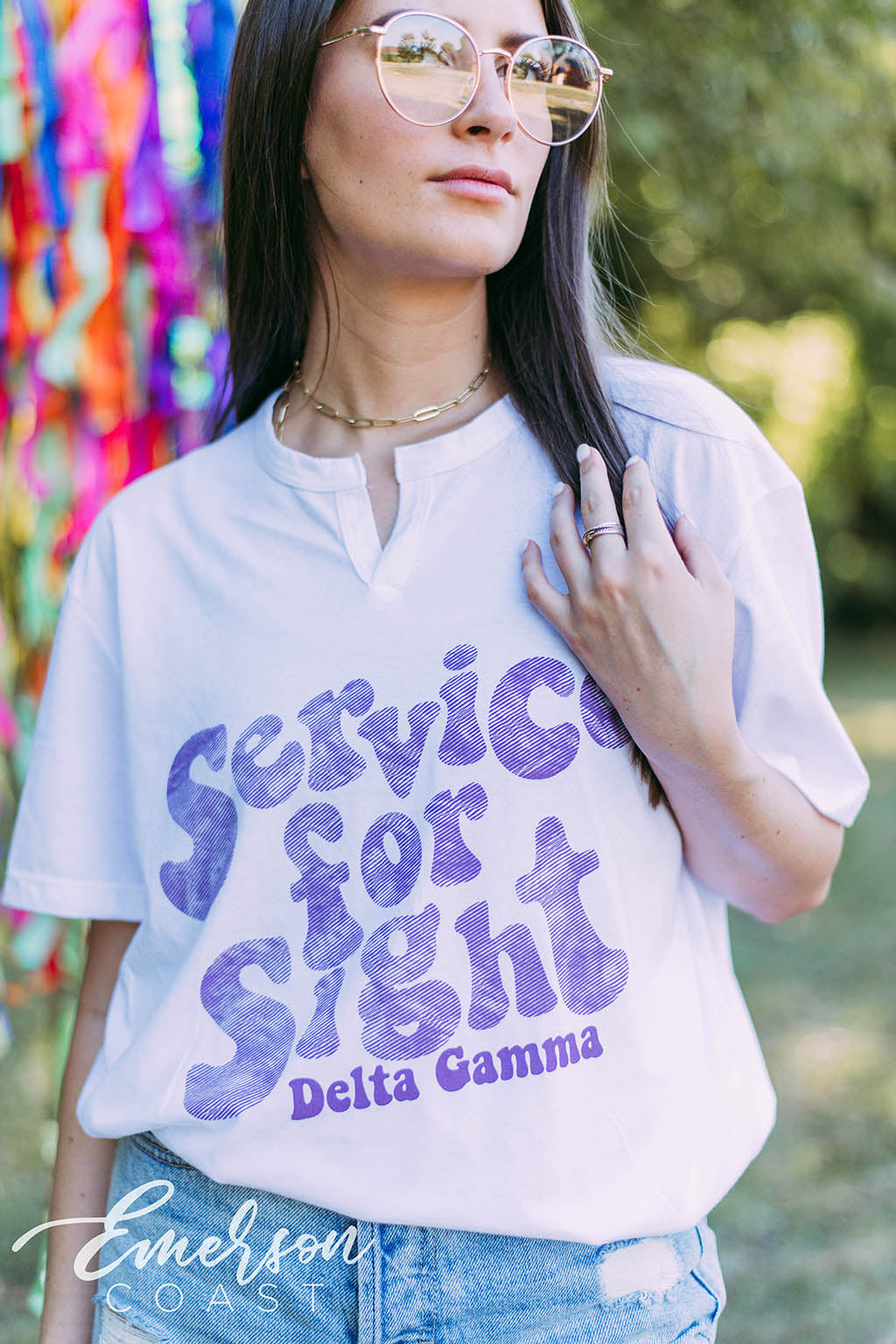 Delta Gamma Service For Sight Notch Tee