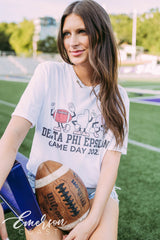 Delta Phi Epsilon Game Day Football Cartoon Characters Tee