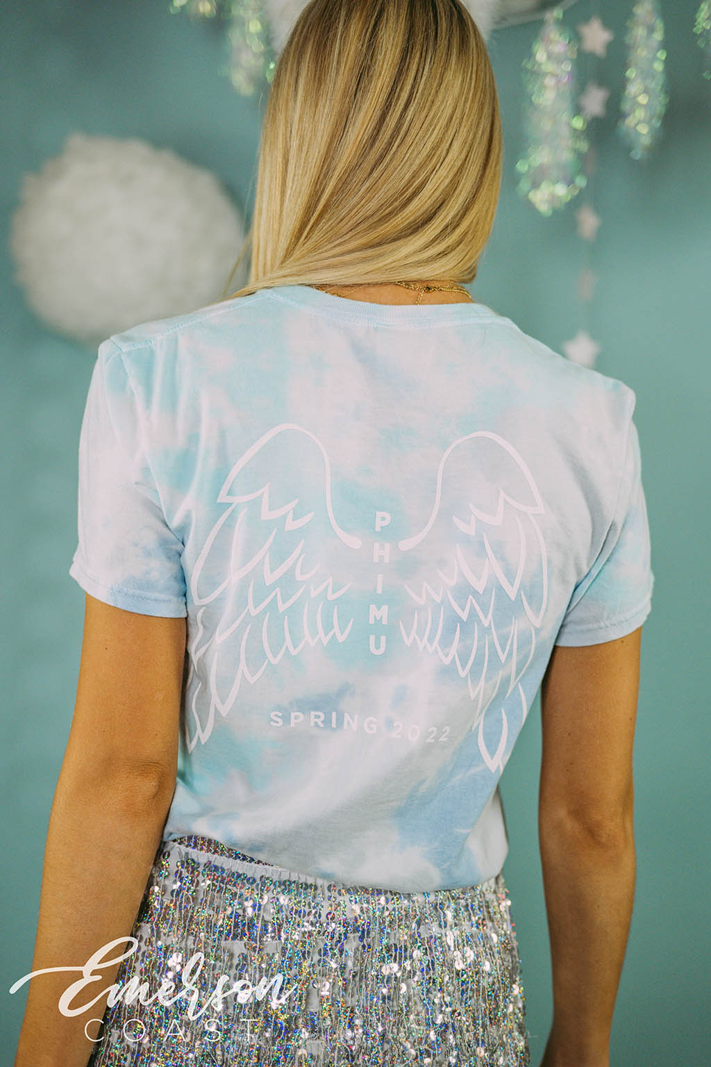 DPHIE Gives You Wings Blue Tie Dye Tee