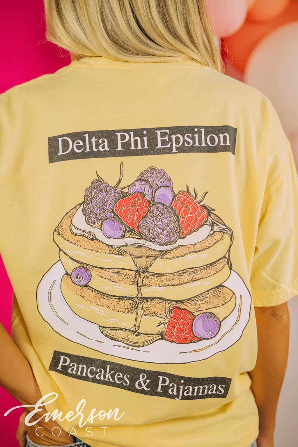Delta Phi Epsilon Pancakes and Pajamas Tee