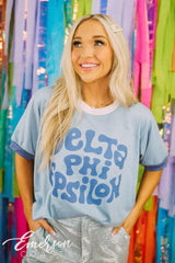 Delta Phi Epsilon Recruitment Simple Blue Colorblock Ringer