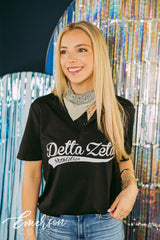 Delta Zeta Athletics Black Henley