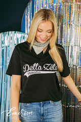 Delta Zeta Athletics Black Henley
