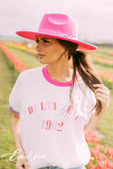 Delta Zeta Smiley Colorblock Ringer Tee