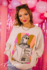 Delta Zeta Funky Newspaper Crewneck