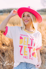 Delta Zeta Hamburgers for Hearing Colorblock Ringer Tee