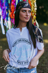 Delta Zeta Heart for Hearing Notch Tee