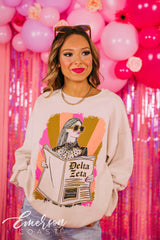 Delta Zeta Funky Newspaper Crewneck