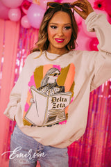 Delta Zeta Funky Newspaper Crewneck
