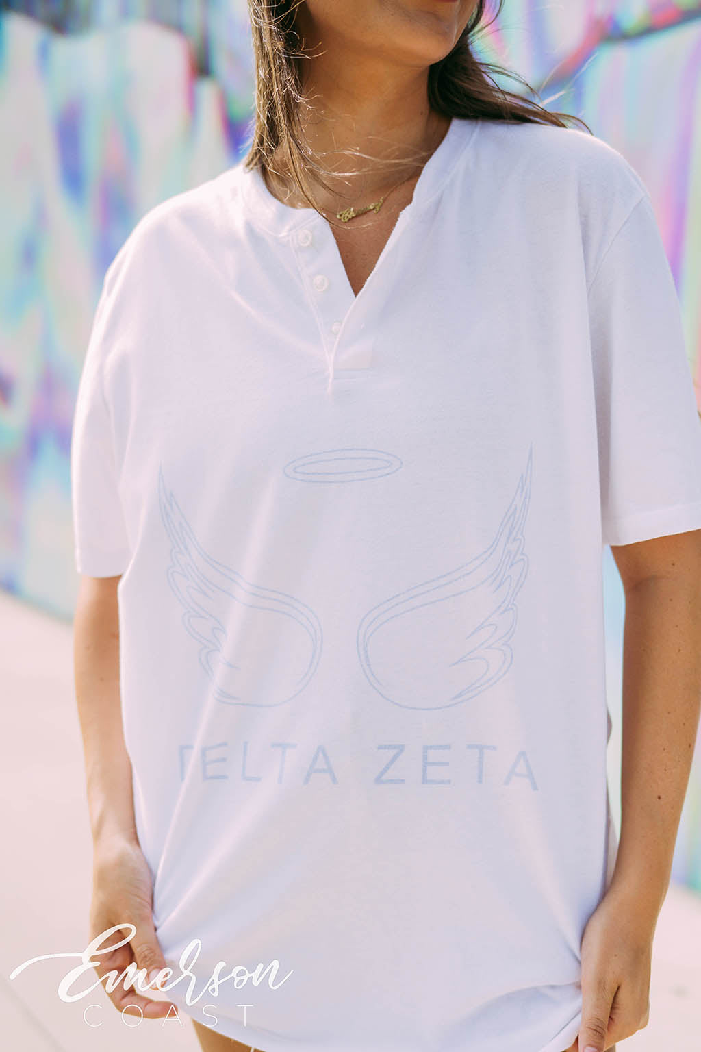 Delta Zeta PR Wings Henley