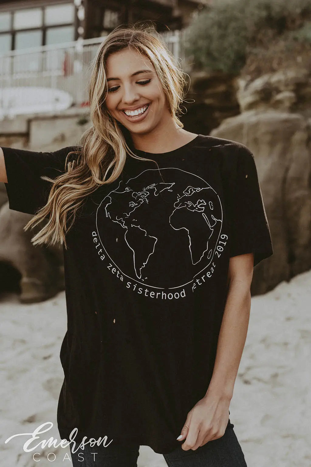 Delta Zeta Sisterhood Retreat Distressed Tee