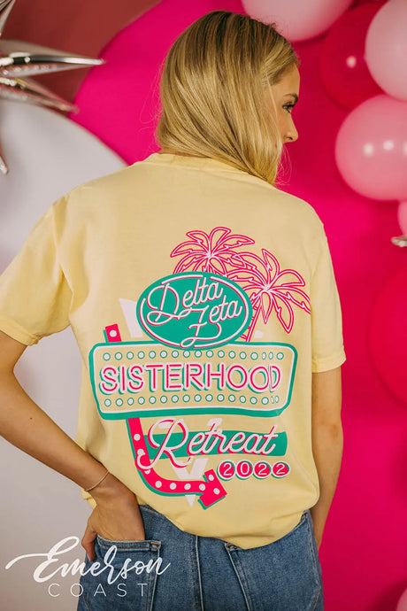 Delta Zeta Hollywood Sisterhood Retreat Tee