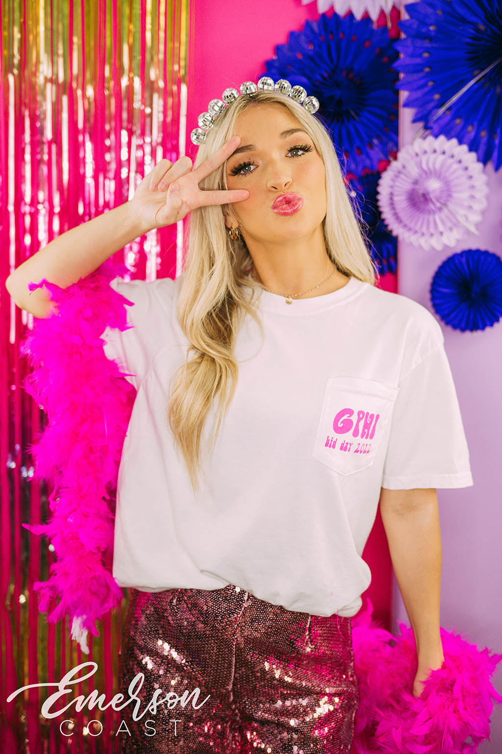 Gamma Phi Bid Day Meet Us At The Disco Tee