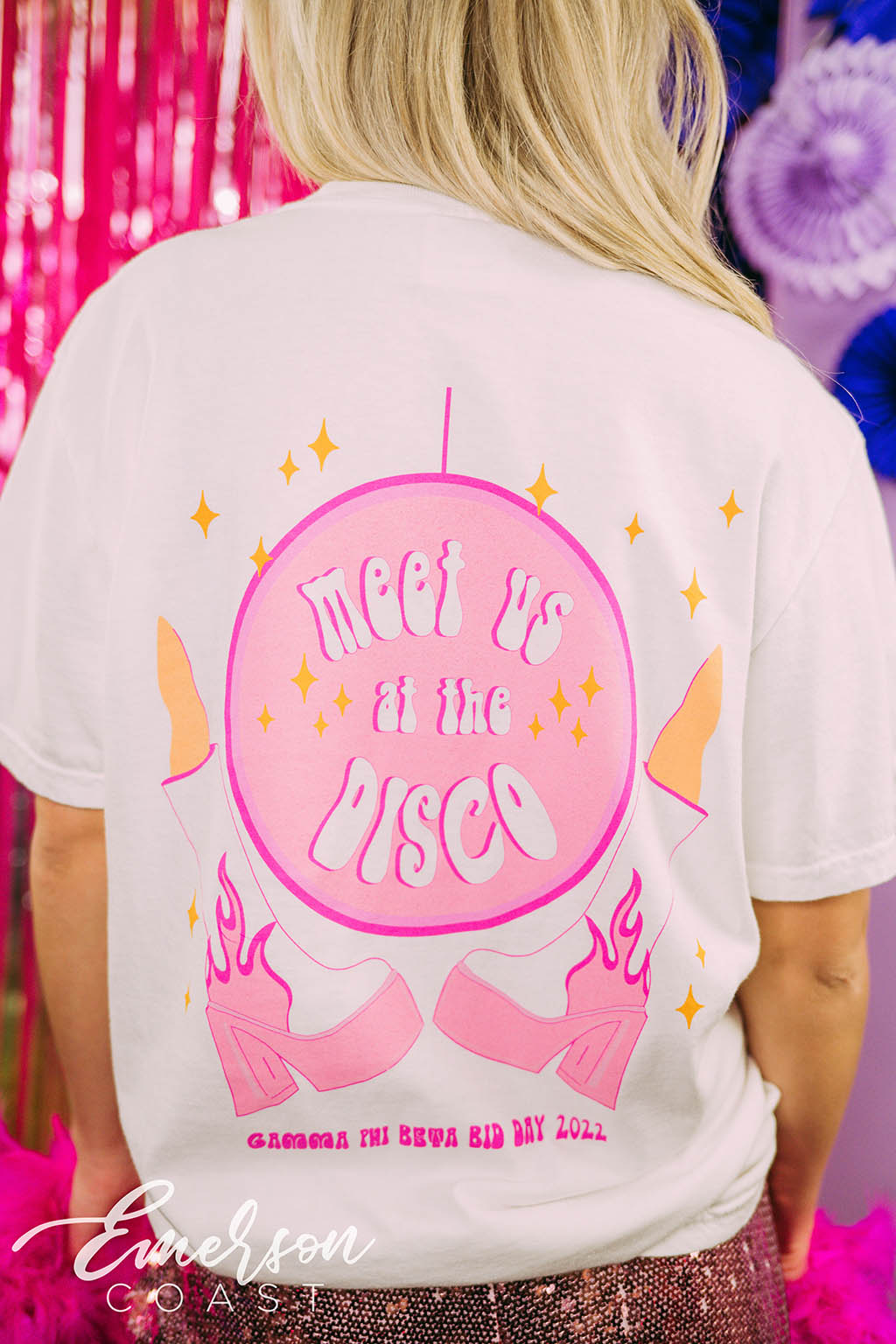 Gamma Phi Bid Day Meet Us At The Disco Tee