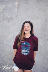 Gamma Phi Beta Maroon Outdoors Tee